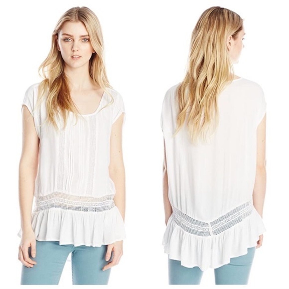 O’Neill White and Lace Gauze Cotton Lucas‎ Top
